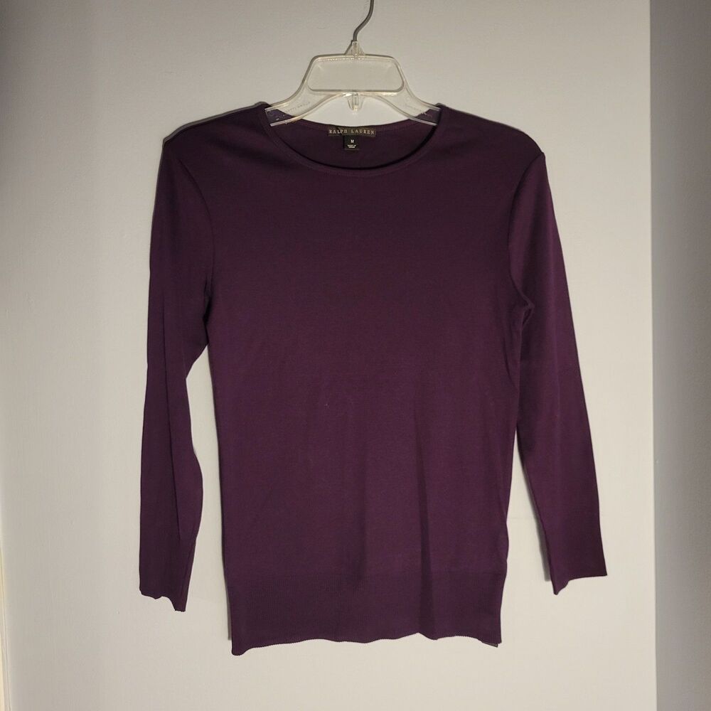 RALPH LAUREN Black Label Womens Purple Sweater Knit, Size M